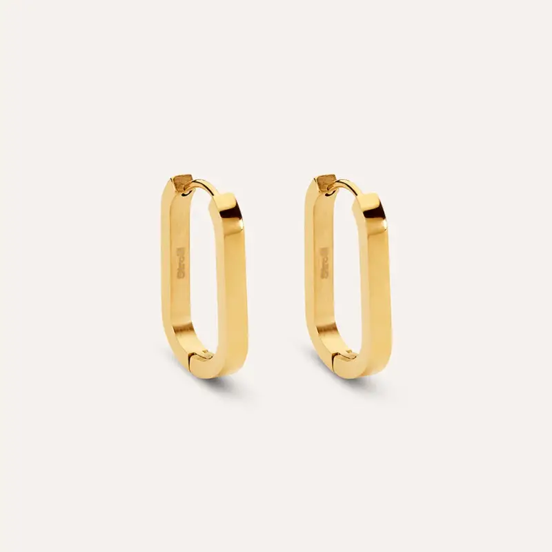 Orecchini A Cerchio Radiance Acciaio Dorato