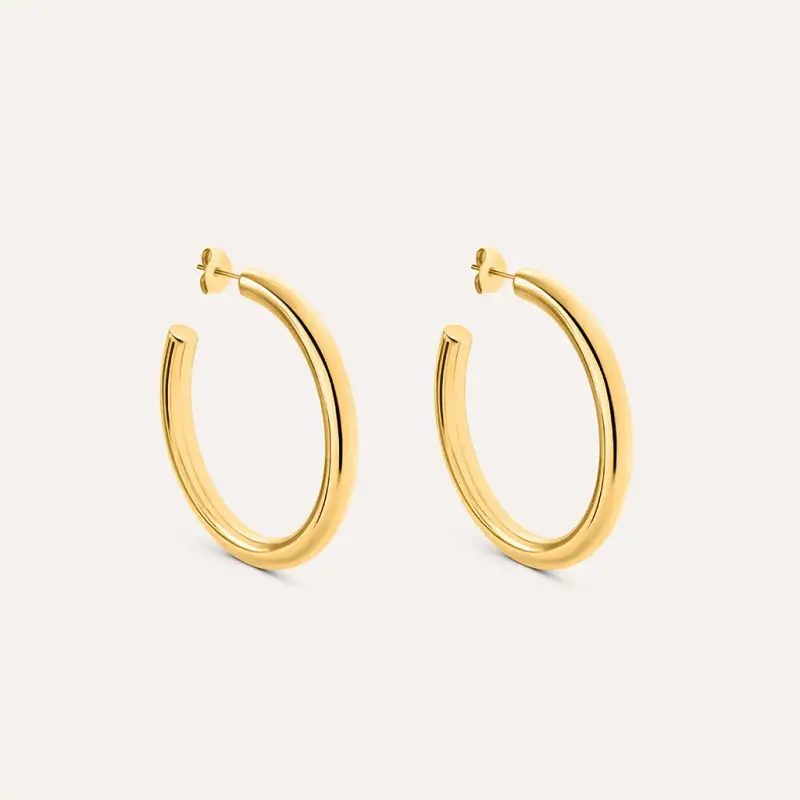 Orecchini A Cerchio Radiance Acciaio Dorato
