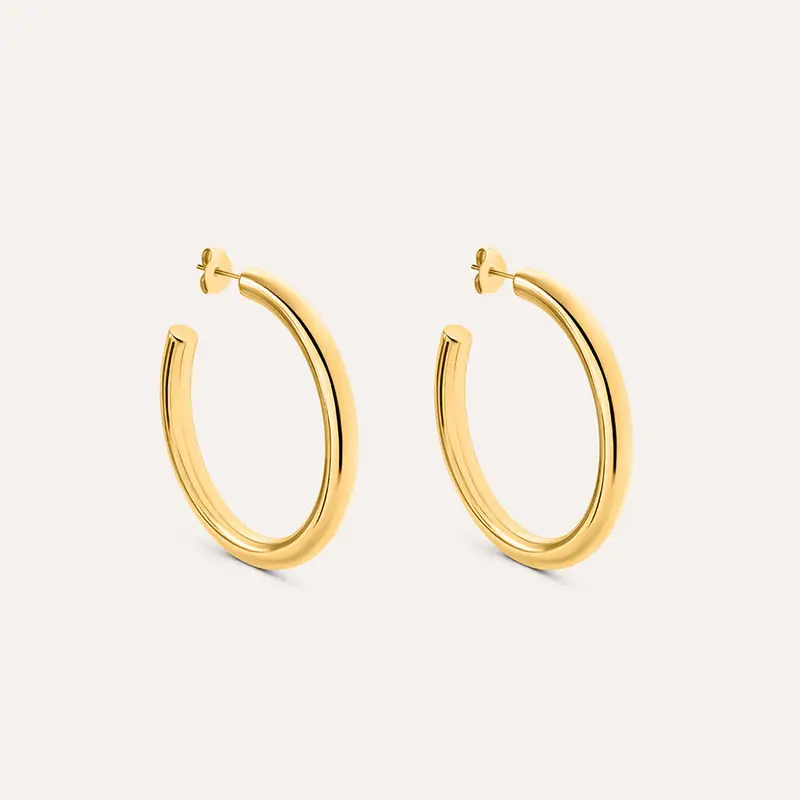 Orecchini A Cerchio Radiance Acciaio Dorato