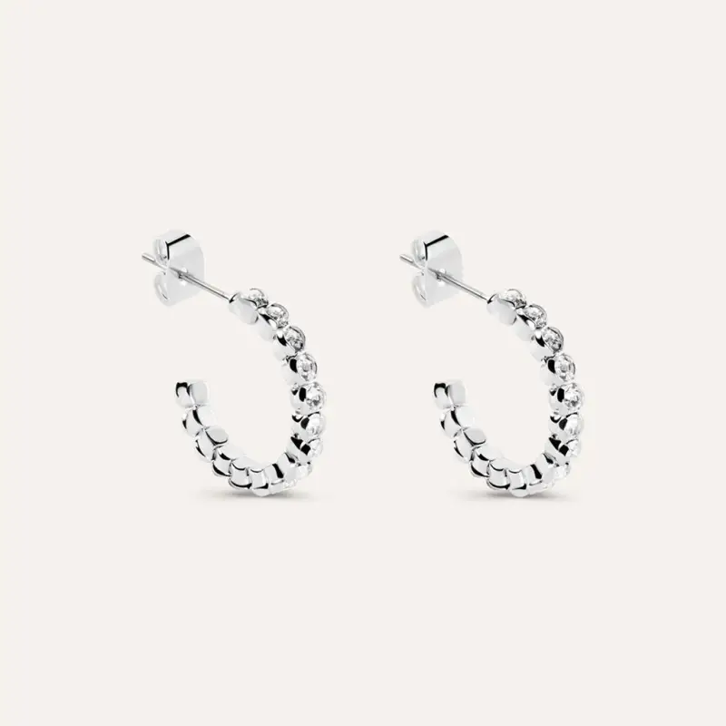 Orecchini A Cerchio Romantic Shine Metallo Cristallo