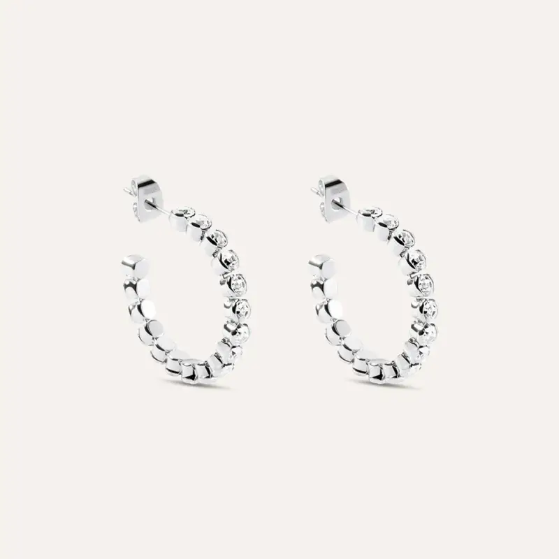 Orecchini A Cerchio Romantic Shine Metallo Cristallo