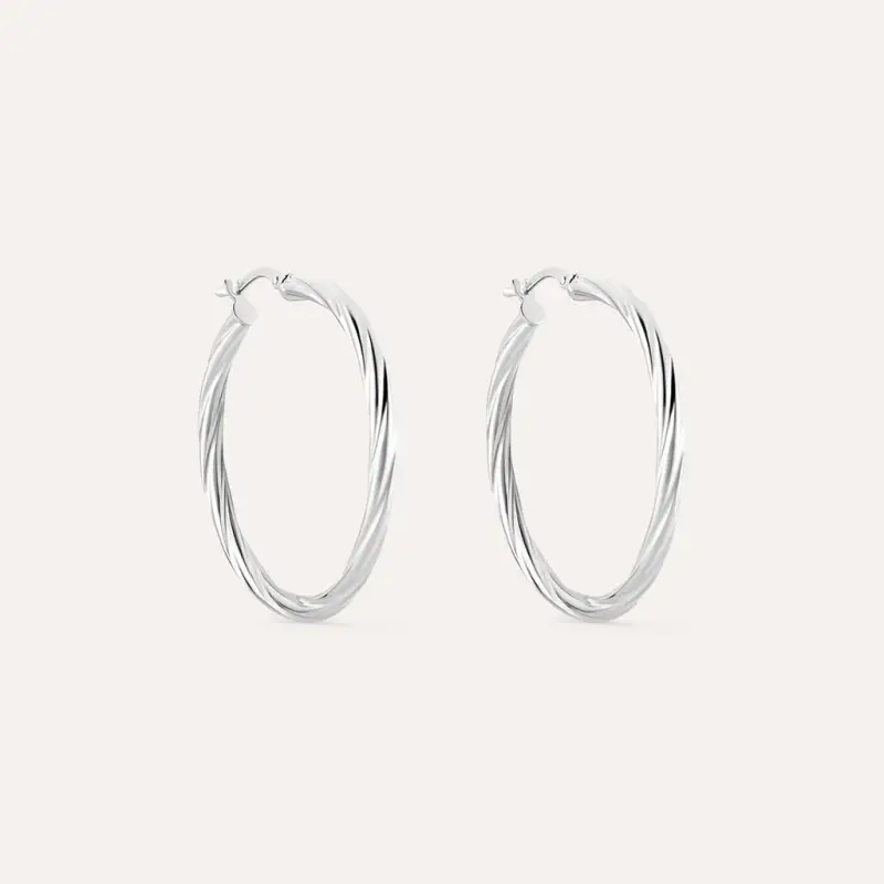 Orecchini A Cerchio Silver Collection Argento Rodiato