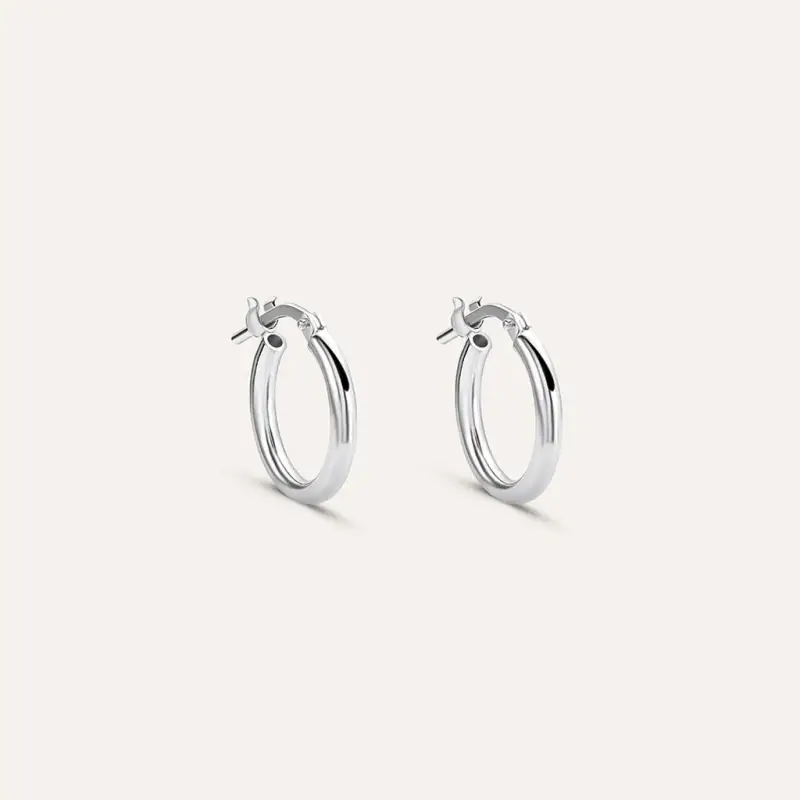 Orecchini A Cerchio Silver Collection Argento Rodiato