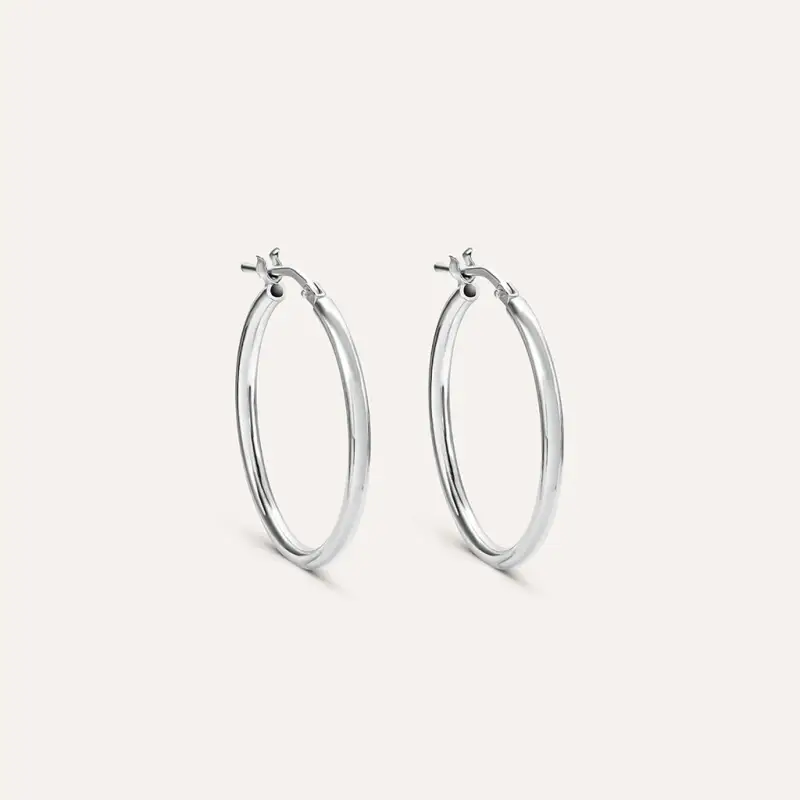 Orecchini A Cerchio Silver Collection Argento Rodiato