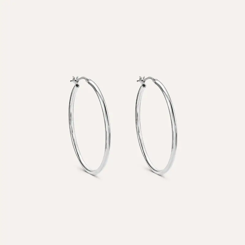 Orecchini A Cerchio Silver Collection Argento Rodiato