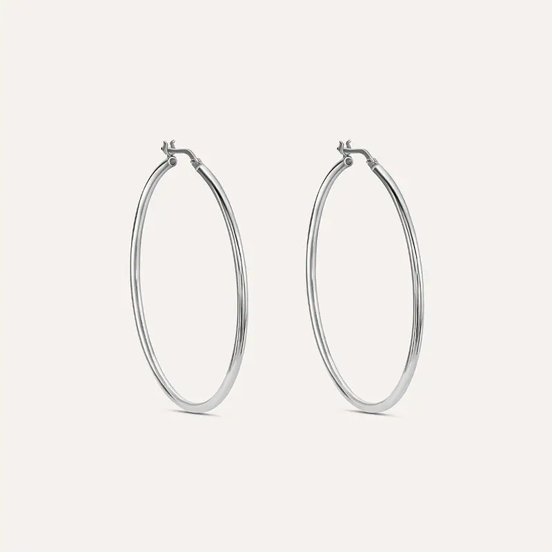 Orecchini A Cerchio Silver Collection Argento Rodiato