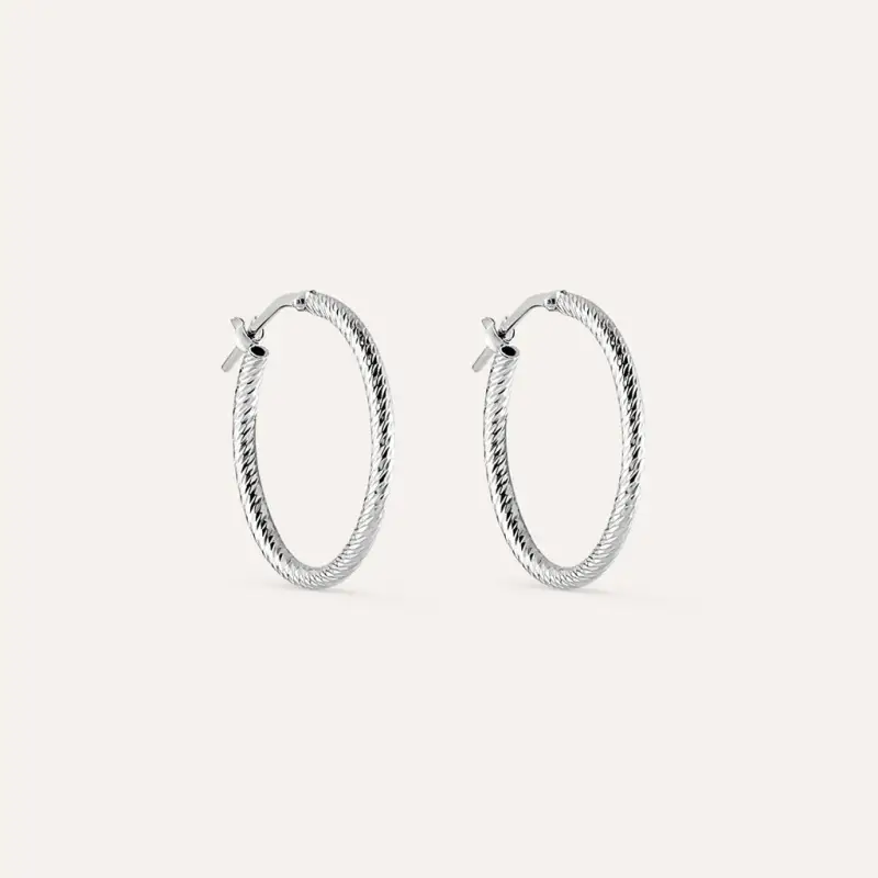 Orecchini A Cerchio Silver Collection Argento Rodiato