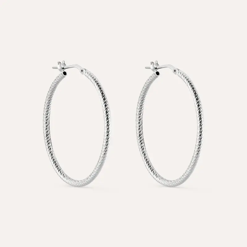 Orecchini A Cerchio Silver Collection Argento Rodiato