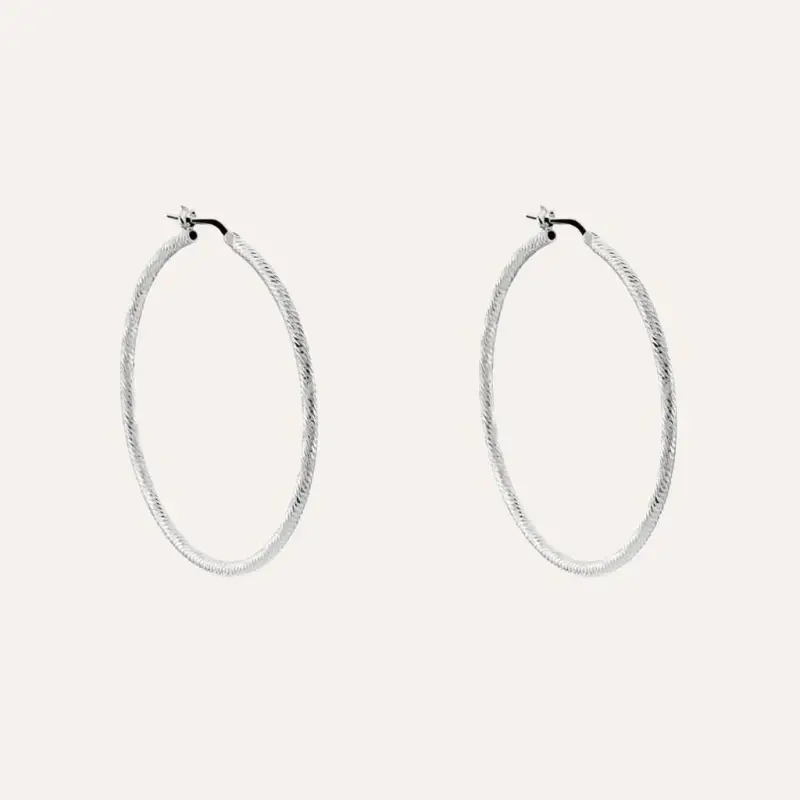 Orecchini A Cerchio Silver Collection Argento Rodiato