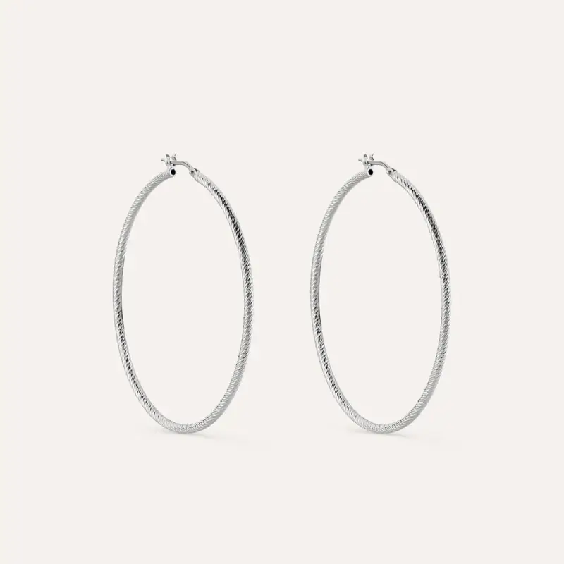 Orecchini A Cerchio Silver Collection Argento Rodiato