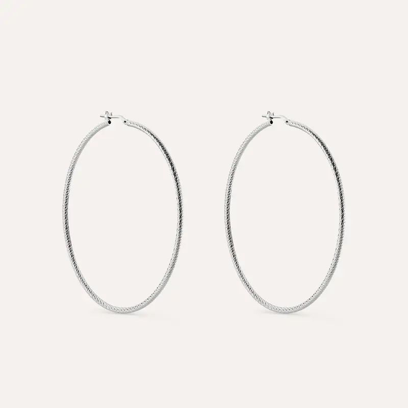 Orecchini A Cerchio Silver Collection Argento Rodiato