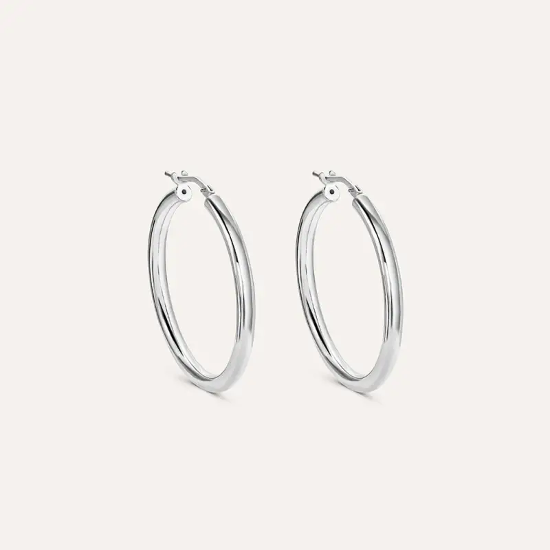 Orecchini A Cerchio Silver Collection Argento Rodiato