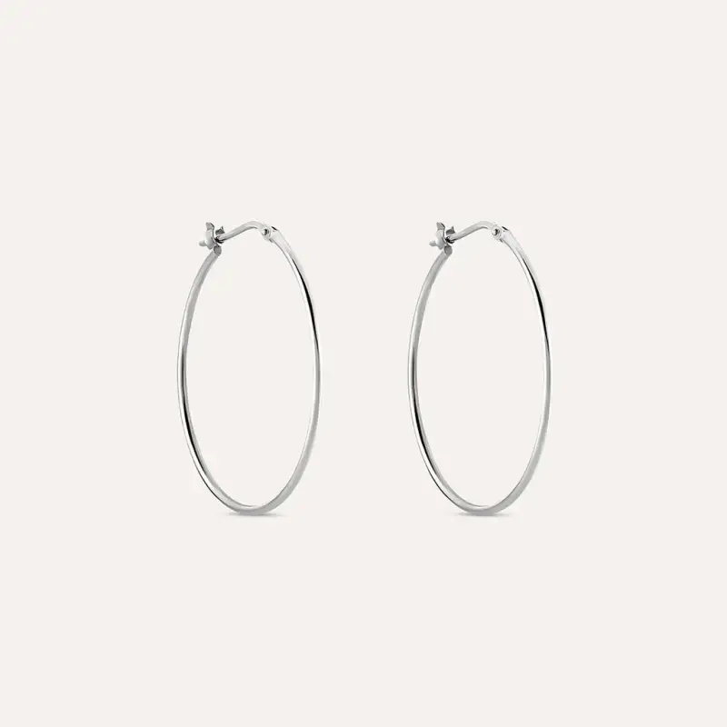 Orecchini A Cerchio Silver Collection Argento Rodiato