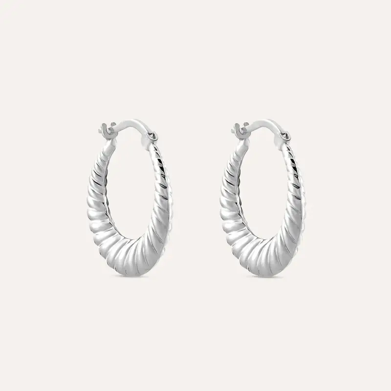 Orecchini A Cerchio Silver Collection Argento Rodiato