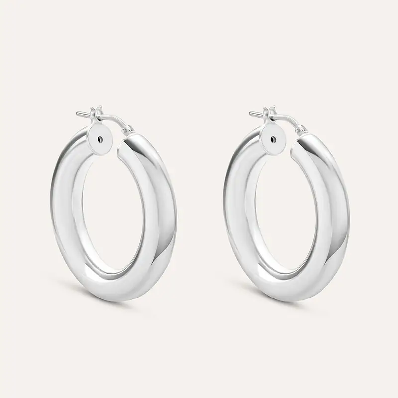 Orecchini A Cerchio Silver Collection Argento Rodiato