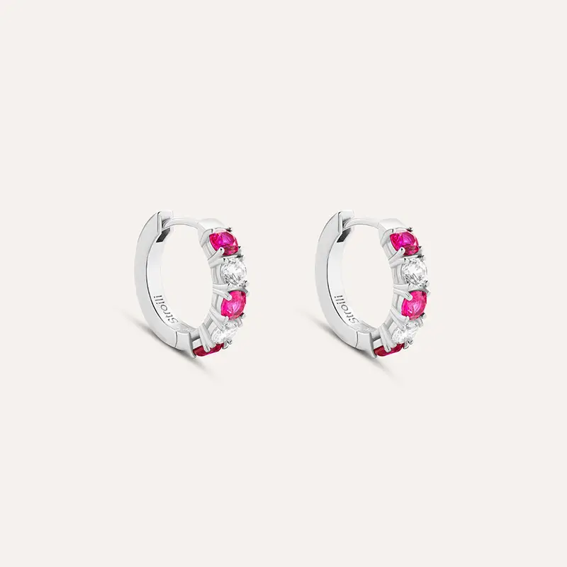 Orecchini A Cerchio Silver Elegance Argento Rodiato Cubic Zirconia