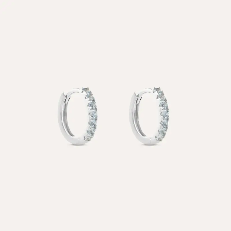 Orecchini A Cerchio Silver Rainbow Argento Rodiato Cubic Zirconia