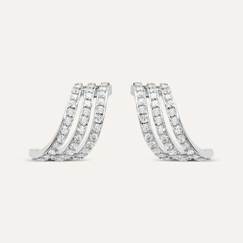 Orecchini A Cerchio Silver Shine Argento Rodiato Cubic Zirconia