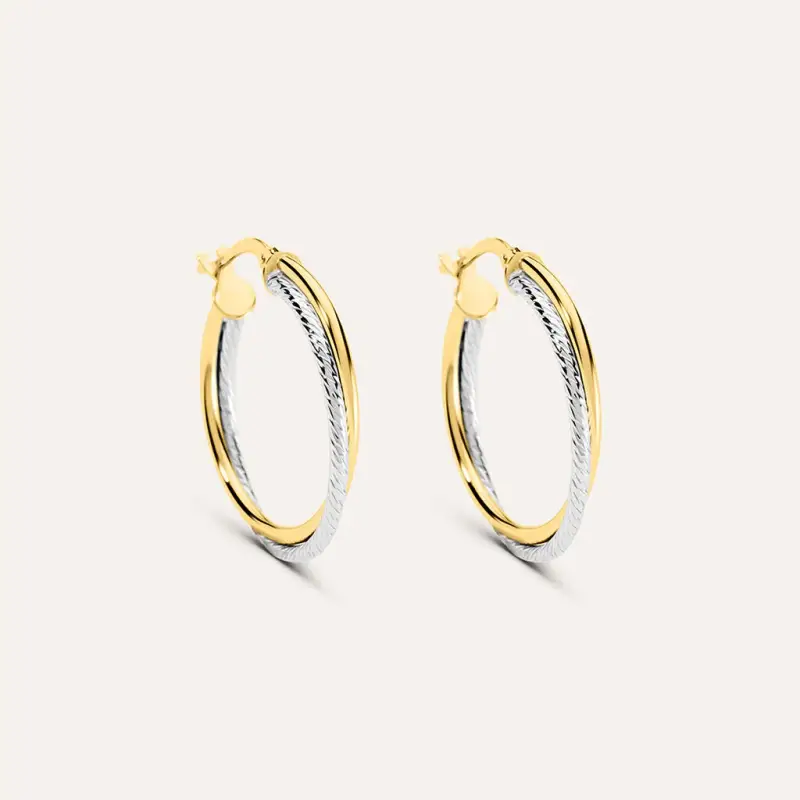 Orecchini A Cerchio Toujours Oro Bicolore