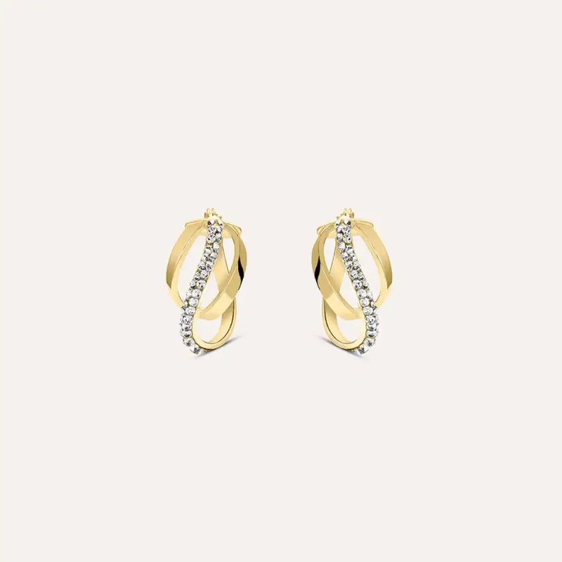 Orecchini A Cerchio Toujours Oro Giallo Cristallo