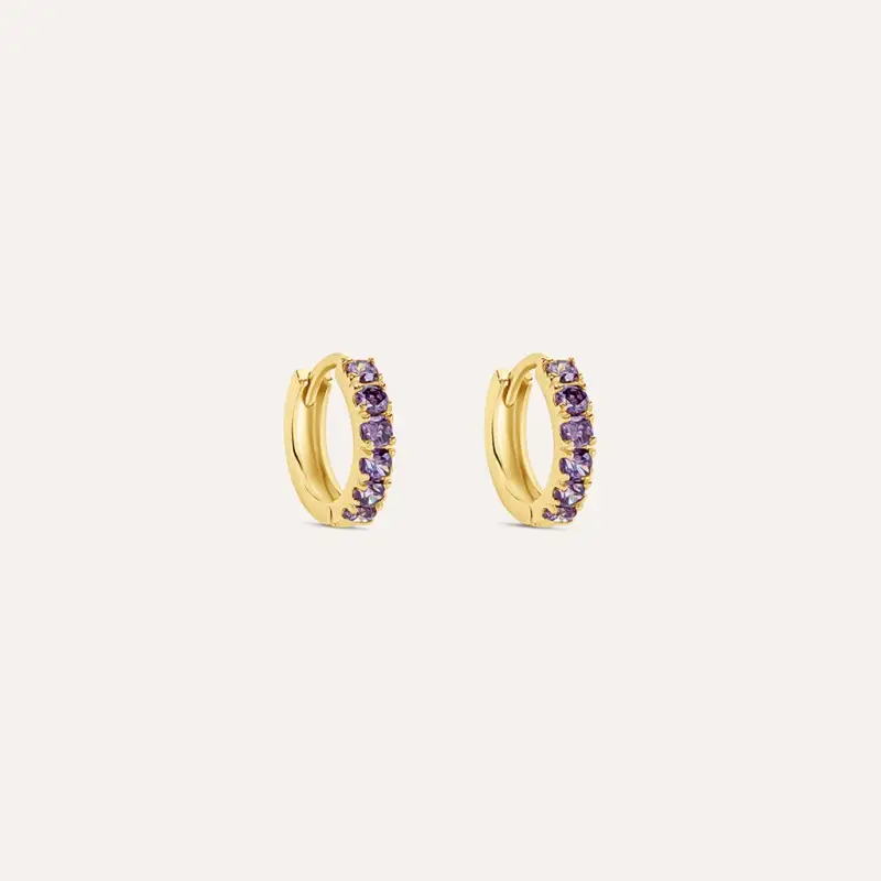 Orecchini A Cerchio Toujours Oro Giallo Cubic Zirconia