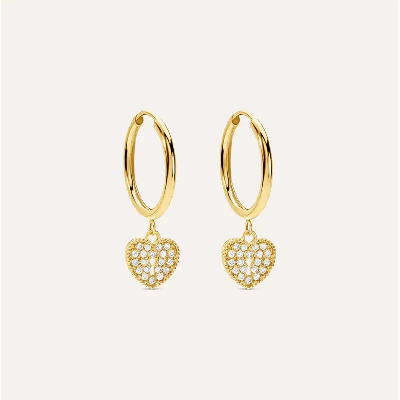 Orecchini A Cerchio Toujours Oro Giallo Cubic Zirconia