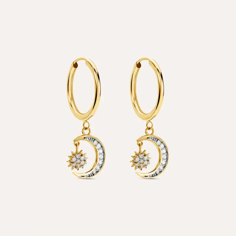 Orecchini A Cerchio Toujours Oro Giallo Cubic Zirconia