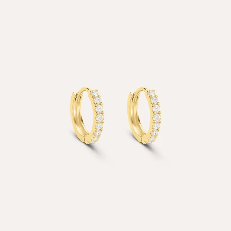 Orecchini A Cerchio Toujours Oro Giallo Cubic Zirconia