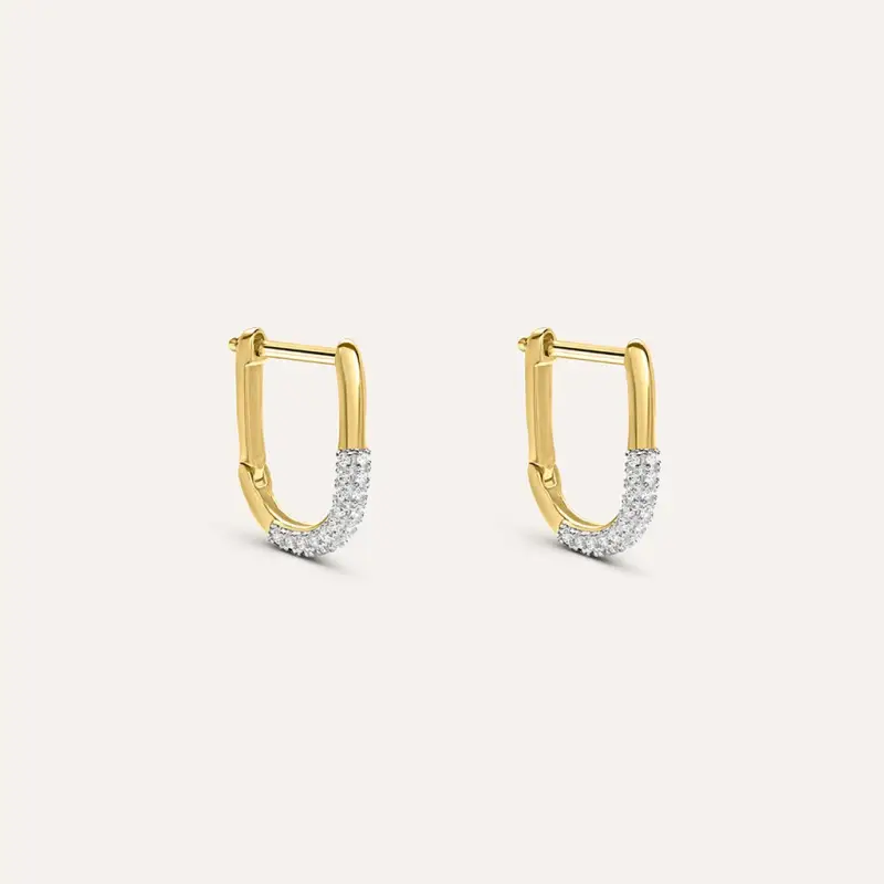 Orecchini A Cerchio Toujours Oro Giallo Cubic Zirconia