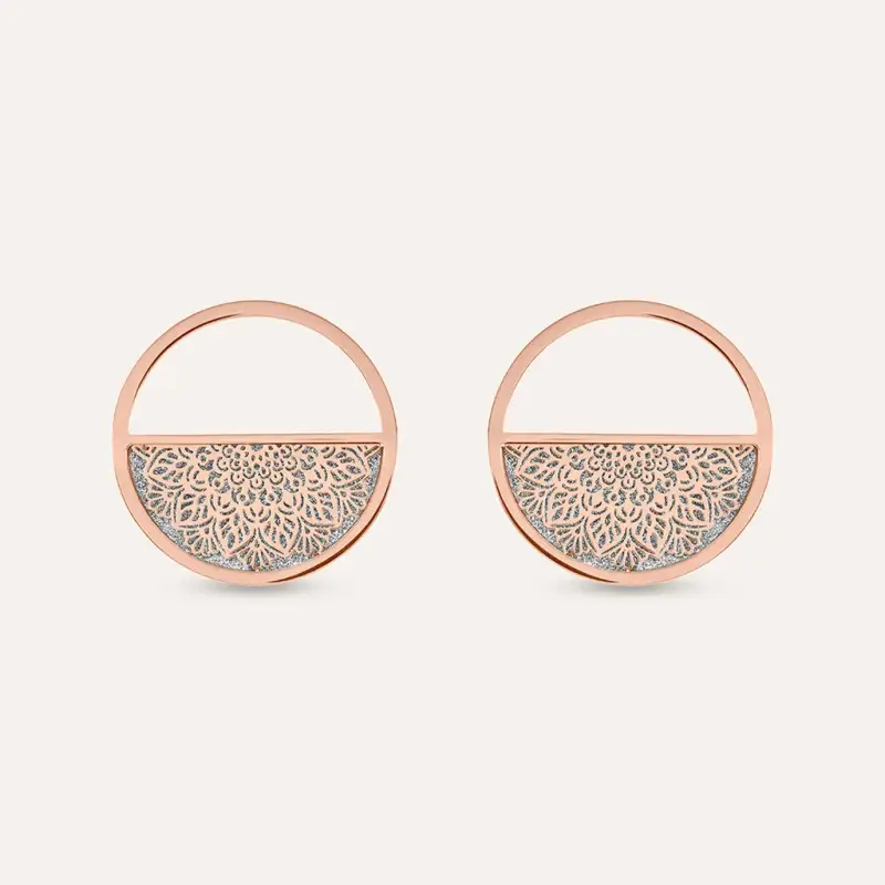 Orecchini Lobo Aura Acciaio Rosa