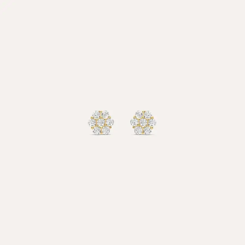 Orecchini Lobo Bon Ton Oro Giallo Cubic Zirconia