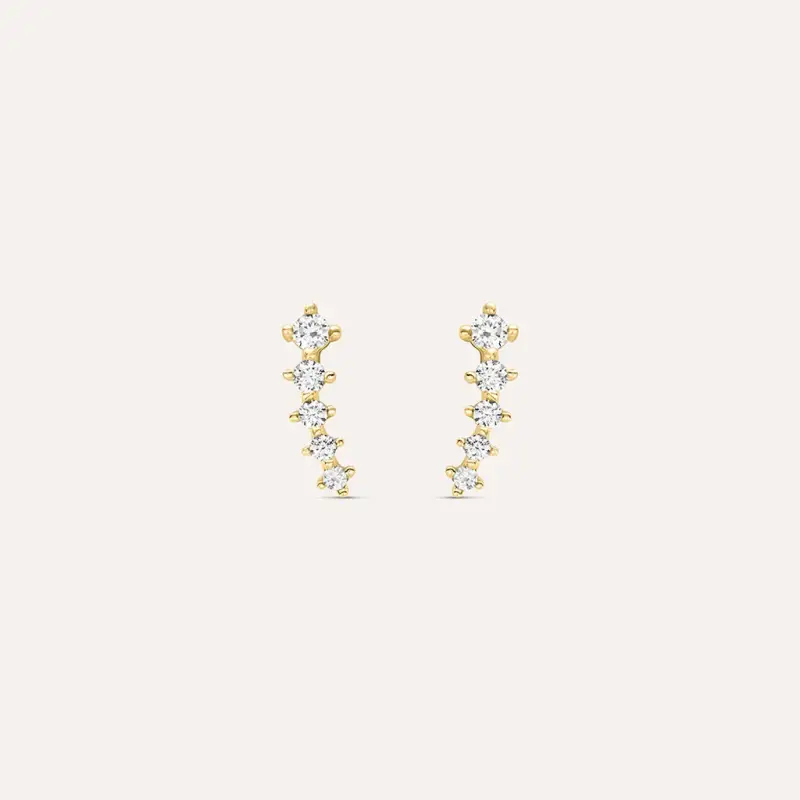 Orecchini Lobo Bon Ton Oro Giallo Cubic Zirconia