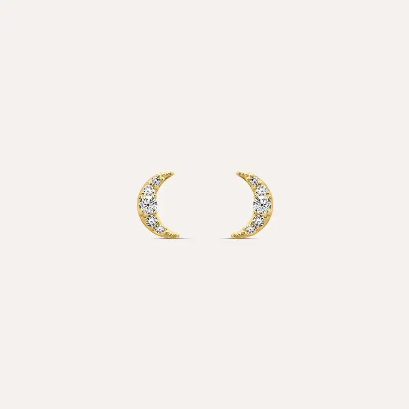 Orecchini Lobo Bon Ton Oro Giallo Cubic Zirconia