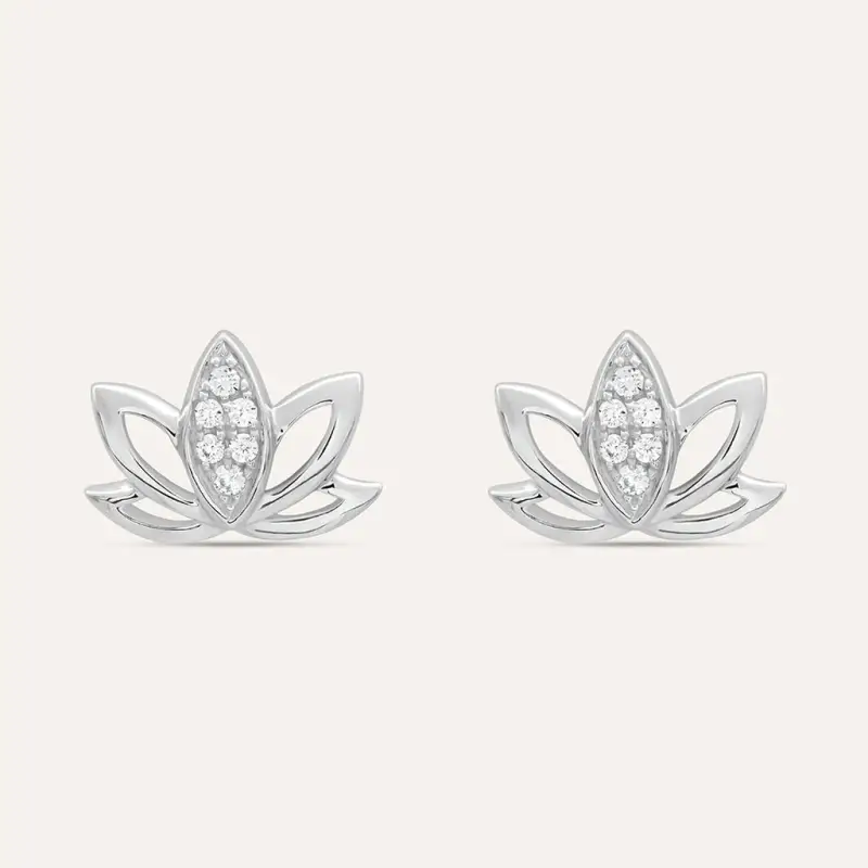 Orecchini Lobo Claire Oro Bianco Cubic Zirconia