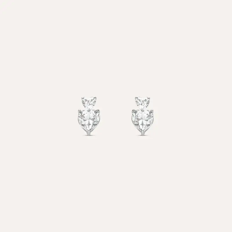 Orecchini Lobo Claire Oro Bianco Cubic Zirconia