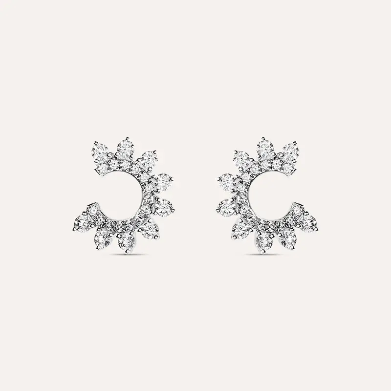 Orecchini Lobo Claire Oro Bianco Cubic Zirconia