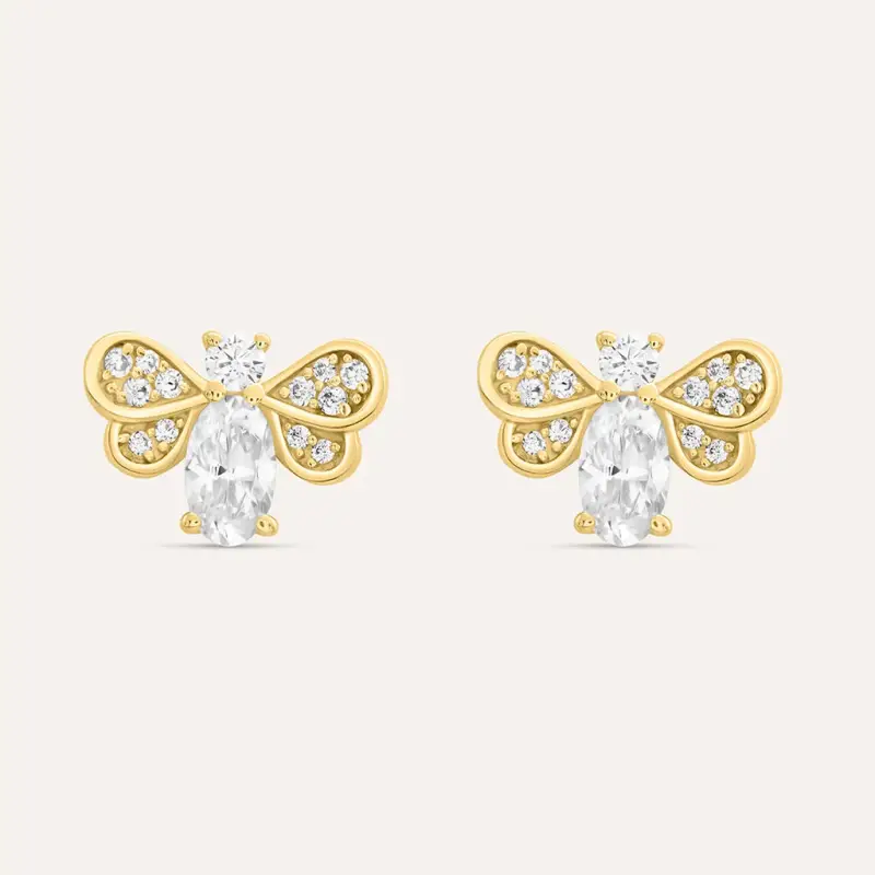 Orecchini Lobo Claire Oro Giallo Cubic Zirconia