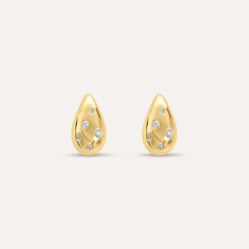Orecchini Lobo Claire Oro Giallo Cubic Zirconia