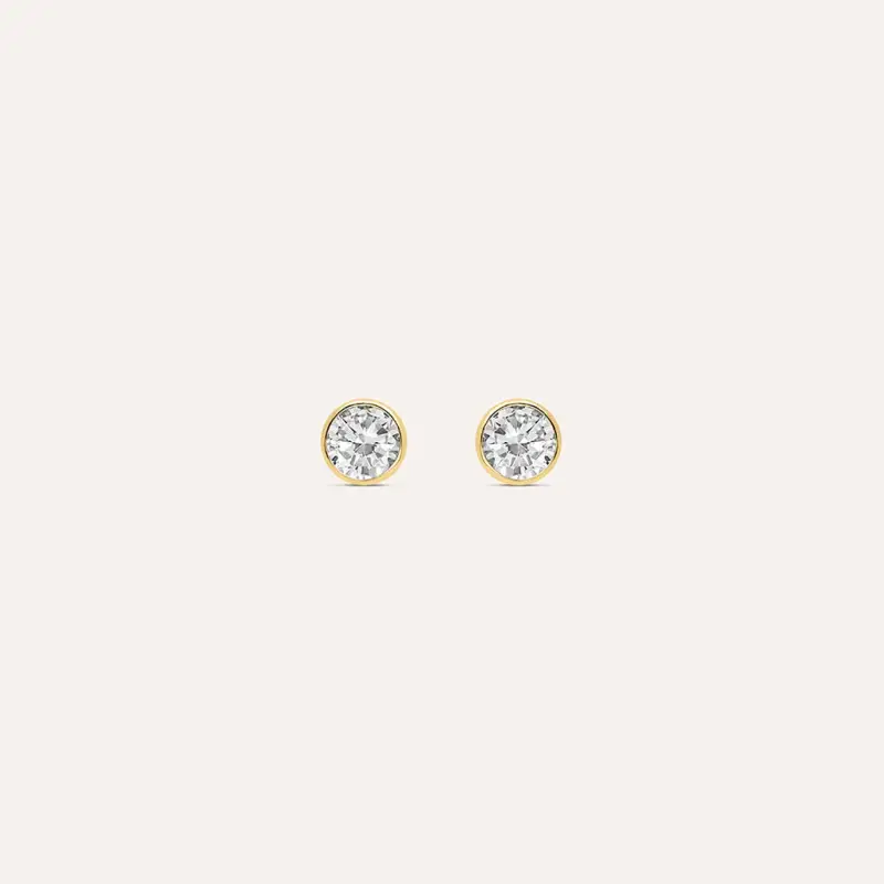 Orecchini Lobo Punto Luce Bon Ton Oro Giallo Cubic Zirconia