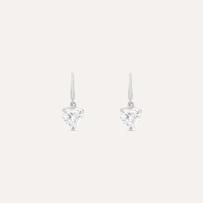 Orecchini Lobo Punto Luce Claire Oro Bianco Cubic Zirconia