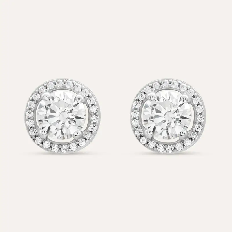 Orecchini Lobo Punto Luce Claire Oro Bianco Cubic Zirconia