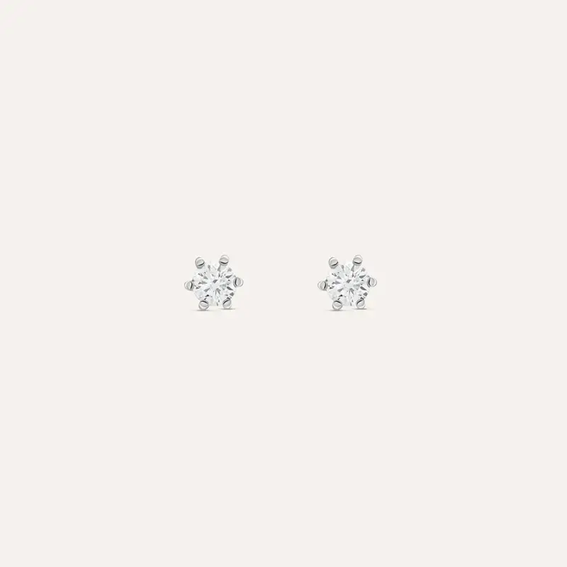 Orecchini Lobo Punto Luce Claire Oro Bianco Cubic Zirconia