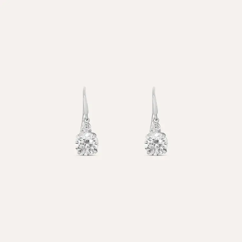 Orecchini Lobo Punto Luce Claire Oro Bianco Cubic Zirconia