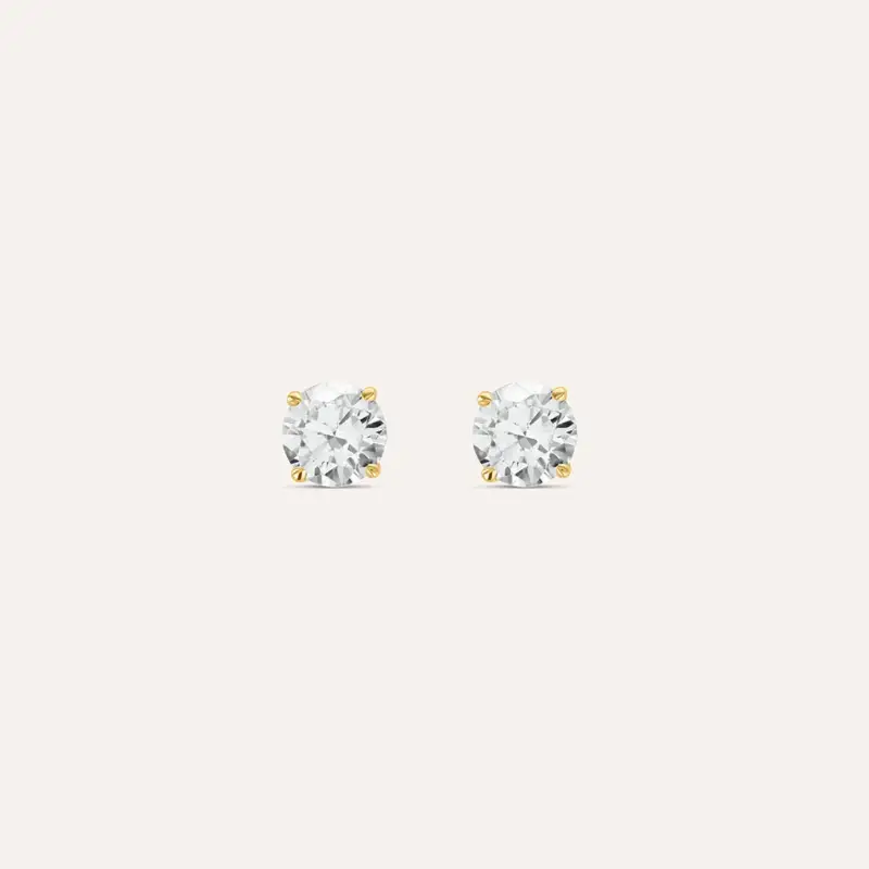 Orecchini Lobo Punto Luce Claire Oro Giallo Cubic Zirconia