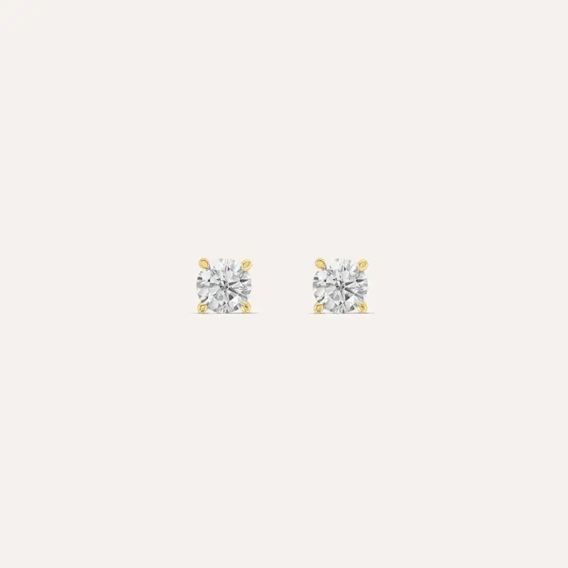 Orecchini Lobo Punto Luce Claire Oro Giallo Cubic Zirconia