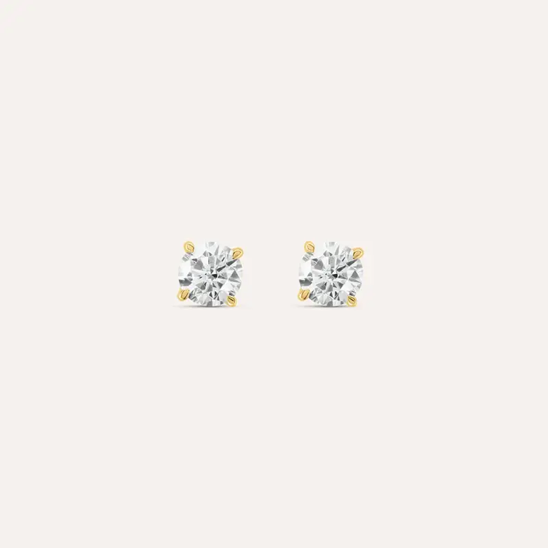 Orecchini Lobo Punto Luce Claire Oro Giallo Cubic Zirconia