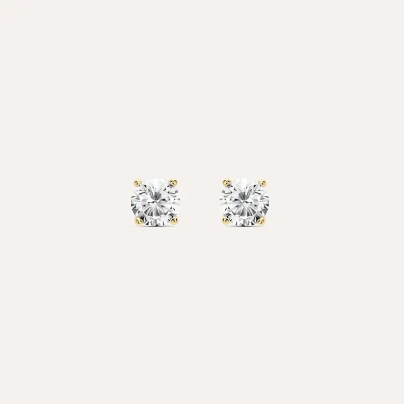 Orecchini Lobo Punto Luce Golden Dream Placcato Oro Giallo Cubic Zirconia