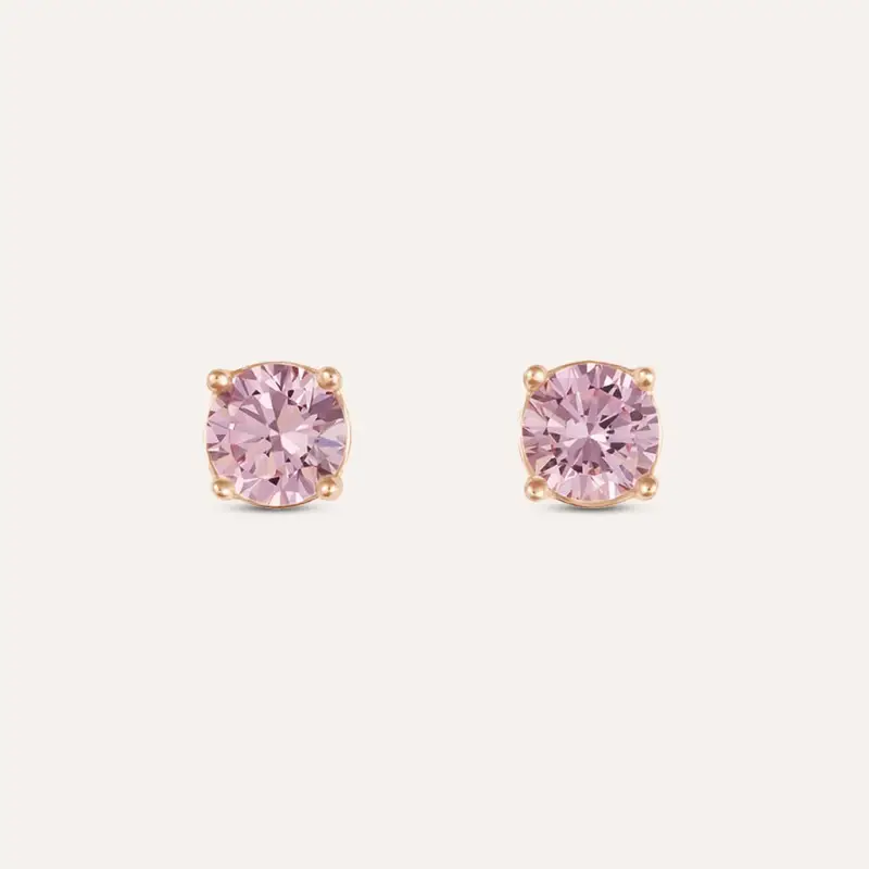 Orecchini Lobo Punto Luce Silver Rainbow Argento Rosa Cubic Zirconia