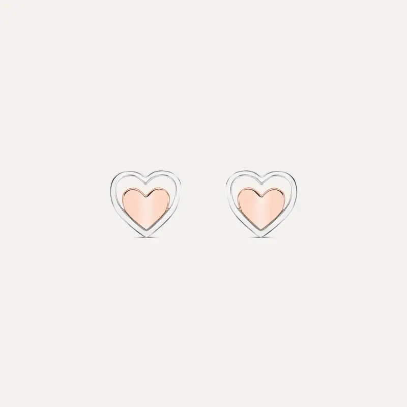 Orecchini Lobo Silver Collection Argento Bicolore Bianco / Rosa