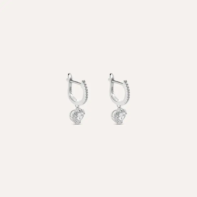 Orecchini Lobo Silver Elegance Argento Rodiato Cubic Zirconia